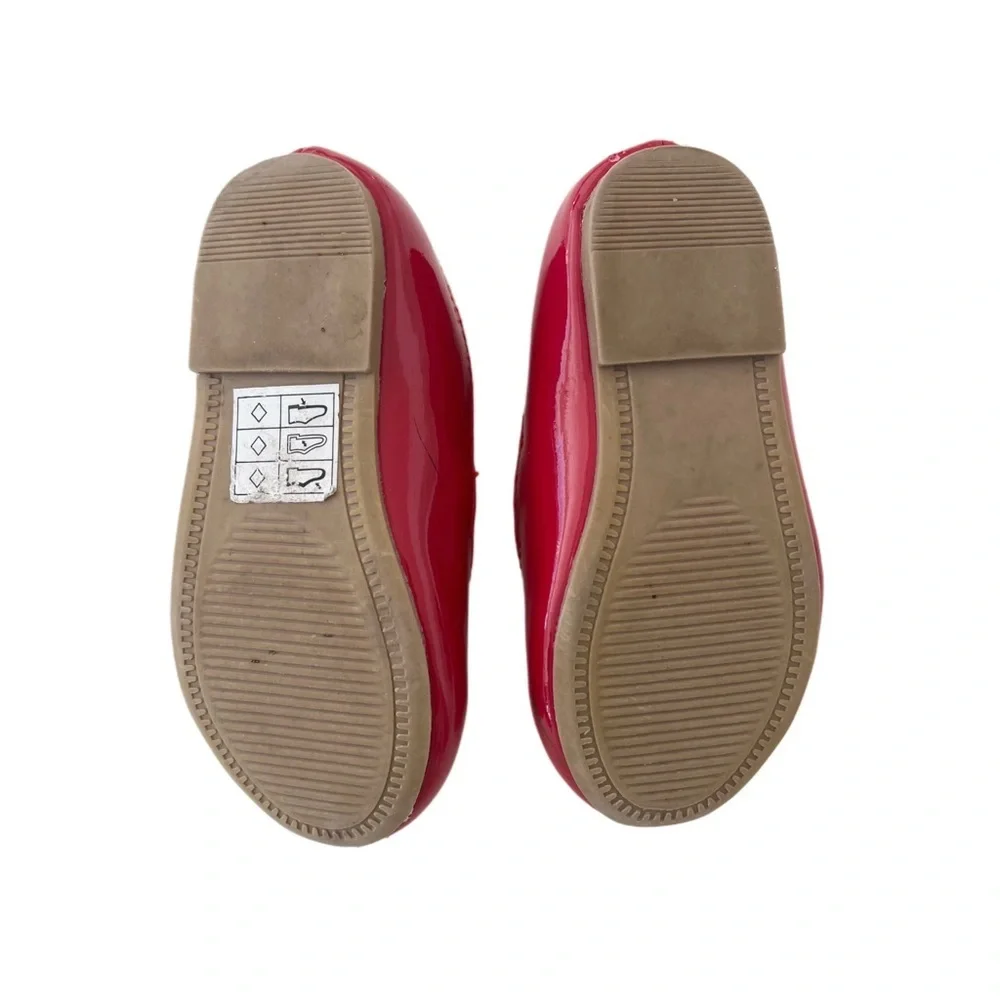 Gymboree Kids Red Glossy Ballet Flats with Bow Strap | Toddler Girl 7